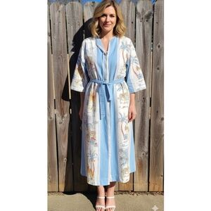 Flo Weinberg Giraffe Zebra Vintage Day Dress Large